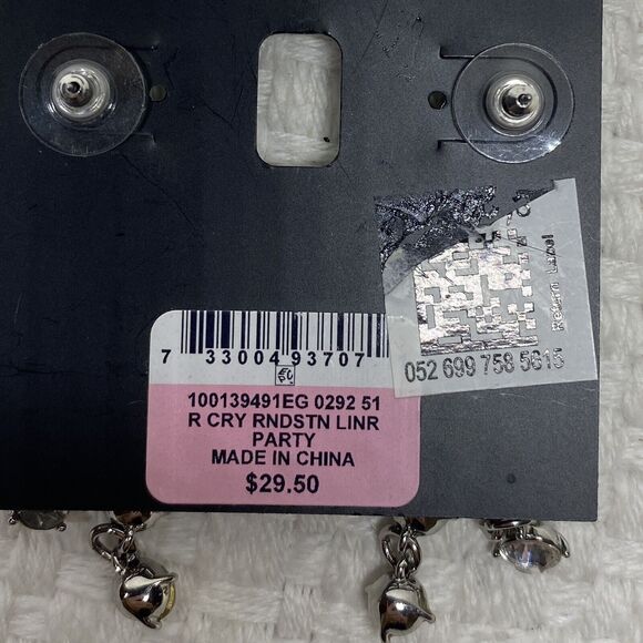 NWT I.N.C. Rhinestone Chandelier Earrings Larger Rhinestone Setting 2.5” Long - Picture 5 of 5